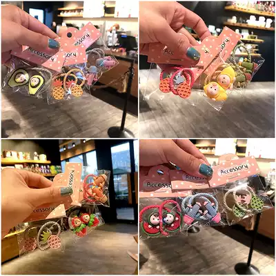 Net red ins small rubber band cartoon Fruit Strawberry pineapple cactus children Hairband baby cute tie hair rope