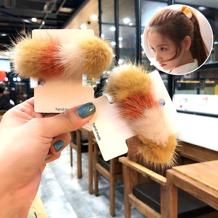 Leather Fascia Women Ins Nets Red Identical leather gluten multicolored hydrominic hair high-bounty Hair Style Hair Ring Hair Head Accessories