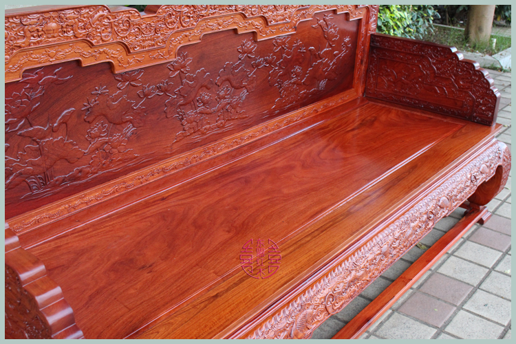 Sofa gỗ gụ, gỗ hồng sắc, hoa sen, sofa ngai, bộ bảy mảnh, sofa gỗ, phòng khách, nội thất, kết hợp - Bộ đồ nội thất ghế sofa hiện đại