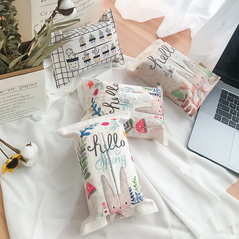 Nordic cartoon cute tissue box drawing room drawing box cloth cartridge carton in carton with network in tissue sleeve creative household