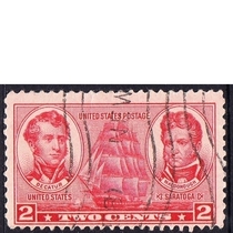 U.S. Letter Sales Stamp 1937 U.S. Navy Decatur and McDonough