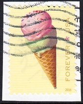 U.S. Letter Marketing Stamps Cutout 2016 Popular Cold Drinks 5-1: Ice Cream Cone