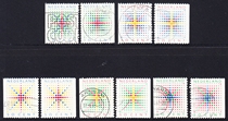 (Special Offer) Dutch Letter Sales Stamps Christmas 1987 Twinkling stars composed of dots 1 set of 10 pieces