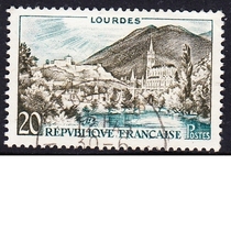 French Letter Marketing Stamp 1958 Tourism Lourdes 1-1