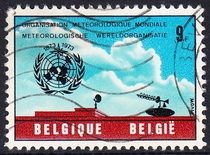 Belgian letter stamps 1973 100 years of the World Meteorological Organization 1-1