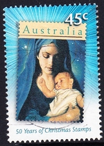 Australian Letter Marketing Stamps 2007 50 Years of Christmas Stamps 5-3: Virgin and Child