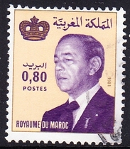 Morocco Letter Sales Stamp 1981 King Hassan II (face value 0 80)
