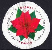 U.S. Letter Marketing Stamp Cutting 2018 International Postage Poinsettia
