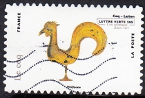 French letter marketing stamps 2013 Zodiac artwork 12-4: Rooster