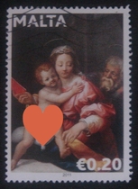 Malta Letter Sales Stamp 2011 Christmas Painting 3-1: Holy Family