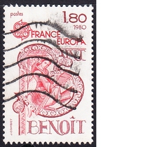French Letter Sales Stamps 1980 Europa Famous Figures 2-2: Saint Benedict