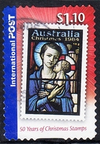Australian Letter Marketing Stamps 2007 50 Years of Christmas Stamps 5-5: Madonna Window Painting (self-adhesive)