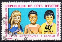 Cote dIvoire letter stamps 1971 Year against Racism 2-1