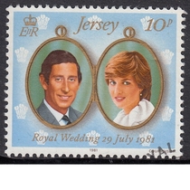 British Jersey Letter Sales Stamp 1981 Royal Wedding Charles and Diana 2-1