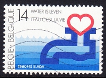 Belgian Letter Marketing Stamps 1990 75th Anniversary of the National Water Supply Institute 1-1
