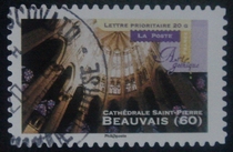 French letter stamps 2011 Gothic church 12-5: Saint-Pierre church in Beauvais