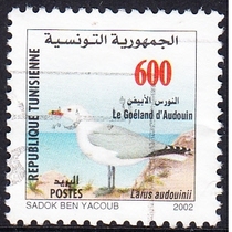 Tunisia Letters Stamps 2002 Wildlife 4-4: Aldoins Gull