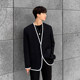 Korean style new fashion collarless suit men's tops youth loose casual trendy brand men's hemmed suit jacket