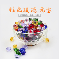 Colored glazed ingots Buddhist supplies Tibetan style Tibetan-style seven-gem small silver ingots for manza 250g