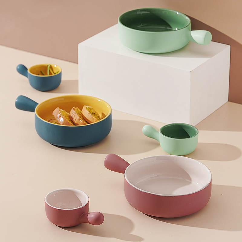 MAR March | Single dish ceramic dishes Home Steamed Egg Count Hearts Pan Salad Pan Saucer Dish Baking-Taobao