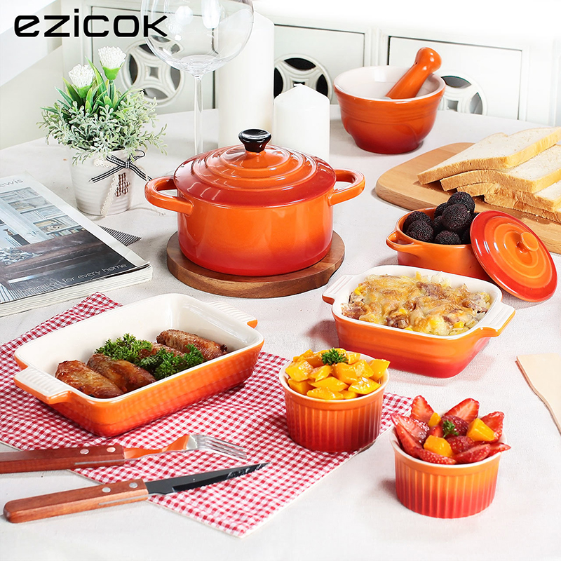 ezicok Western-style baking ceramic cutlery set Home diy baking oven tool baking pan cake mold