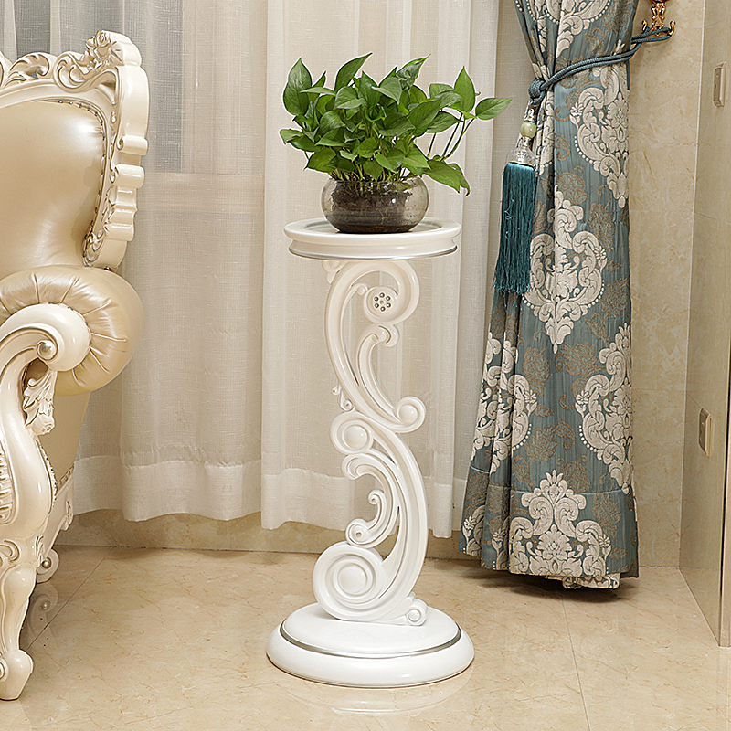 Eurostyle Balcony Carved Flower Shelf Gold Gge Bonsai Ground Shelf Living Room Multilayer White Display Shelving Shelf Simple Flower Shelf