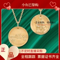VCA Van Kia Bao 18K Gold Zodiaque twelve Constellation Subject Necklace Lucky Gold Coin Pendant Lock Bone Chain
