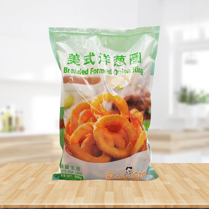Beibei Star Wrapped Powder Onion Rings 908g American Frozen Original Onion Rings Fried Oven Casual Western Snacks