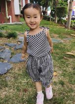 Guest feed childrens silk kit 100 % silk hanging shorts baby girl black and white thousand bird grid