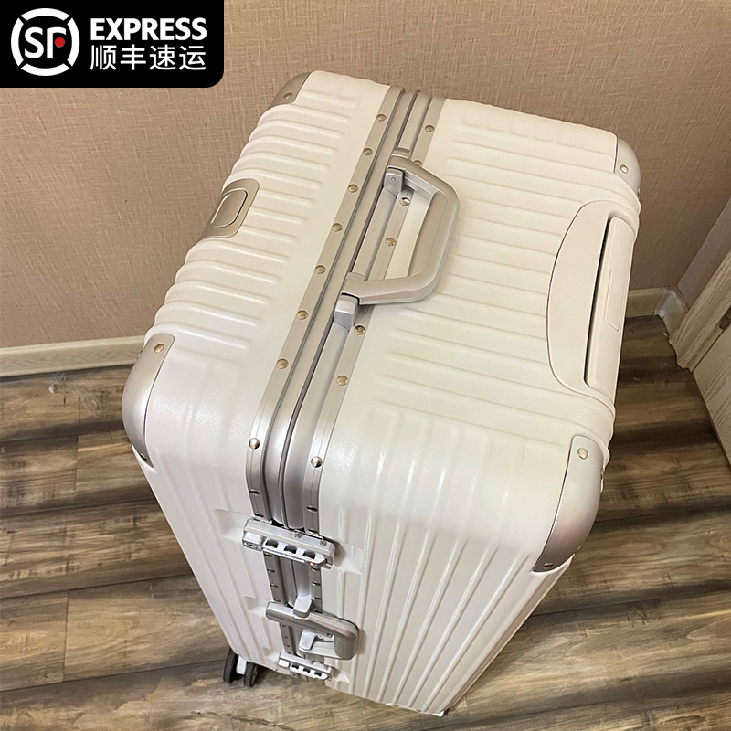 Super-large-capacity suitcase strong and durable thickened aluminum frame password trolley case male suitcase female checked 28 inches