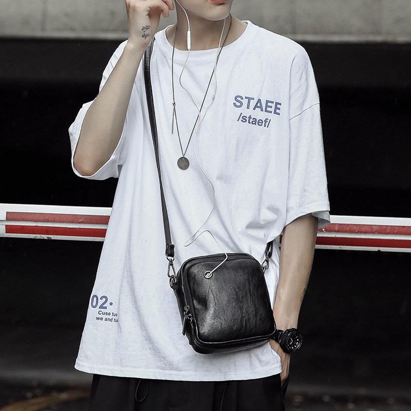 Trendy fashion men's satchel men's single shoulder bag Han version Leather Shoulder Bag Single Shoulder Bag New Slanted Satchel Bag man bag