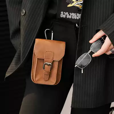 New retro fanny pack youth fashion casual small fanny pack mobile phone bag trend men's bag Korean mini motorcycle bag