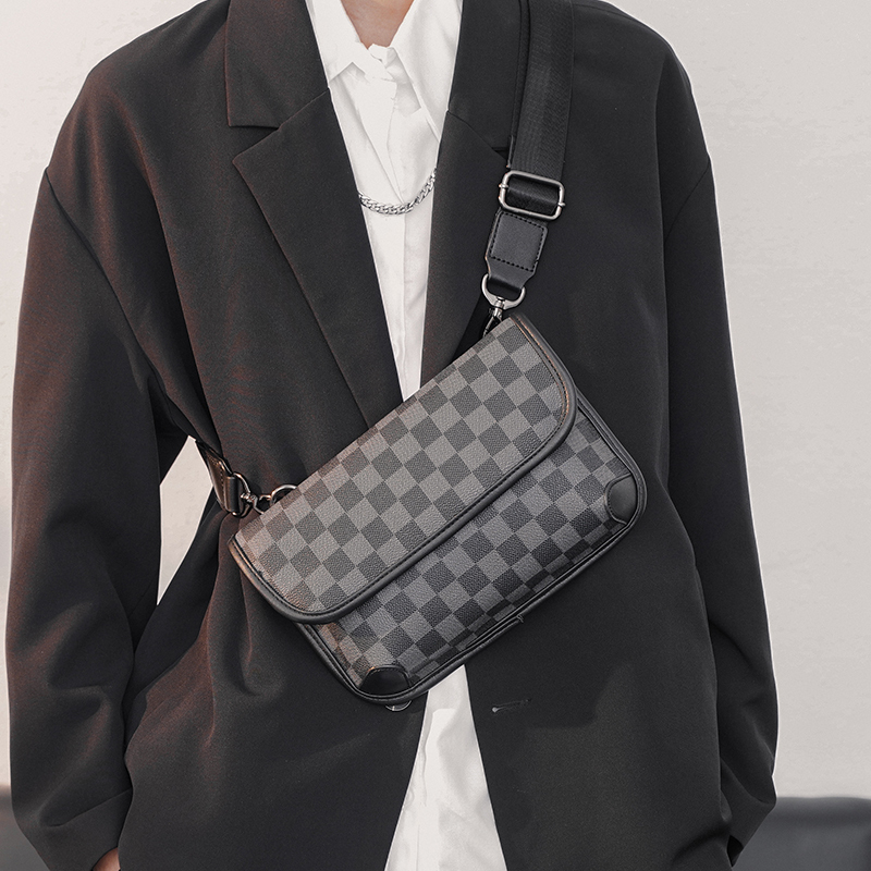 2026 New Fashion Chest Bag Small Square Bag Leather Plaid Shoulder Bag Street Style Small Crossbody Bag Phone Bag Crossbody Bag 2026 New Fashion Chest Bag Small Square Bag Leather Plaid Shoulder Bag Street Style Small Crossbody Bag Phone Bag Crossbody Bag