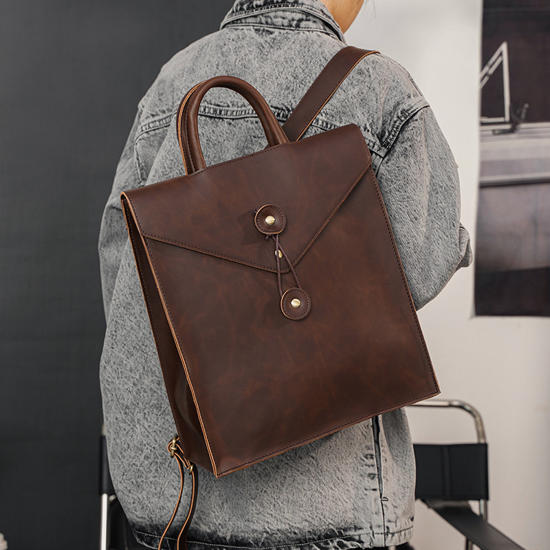 New art retro backpack Korean men's bag fashion shoulder bag messenger bag handbag casual bag backpack