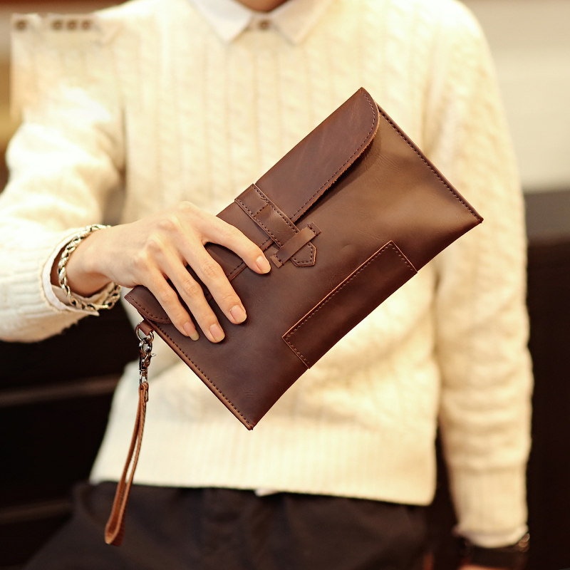 New Korean version hand grab bag retro envelope bag men casual handbag trendy phone bag tide man bag personality-Taobao