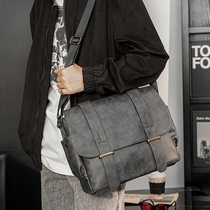 Youth Canvas Shoulder Bag Korean Mens Bag Mens Diagonal Bag Casual Street Satchel Bag Student School Bag Canvas Bag