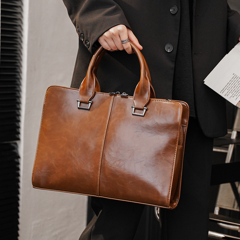 Original Retro Fashion Hand Single Shoulder Bag Inclined Satchel Bag Business Computer Bag Men's Briefcase Casual Bag