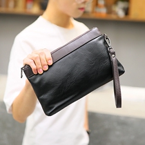 Business new mens clutch casual trendy contrasting color wrist bag summer portable mobile phone bag