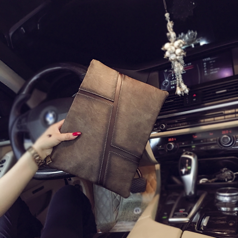 New retro Han version Men's hand grab bag Business Leisure Trend Hand Grip Bag envelope Package File Package Wave Package