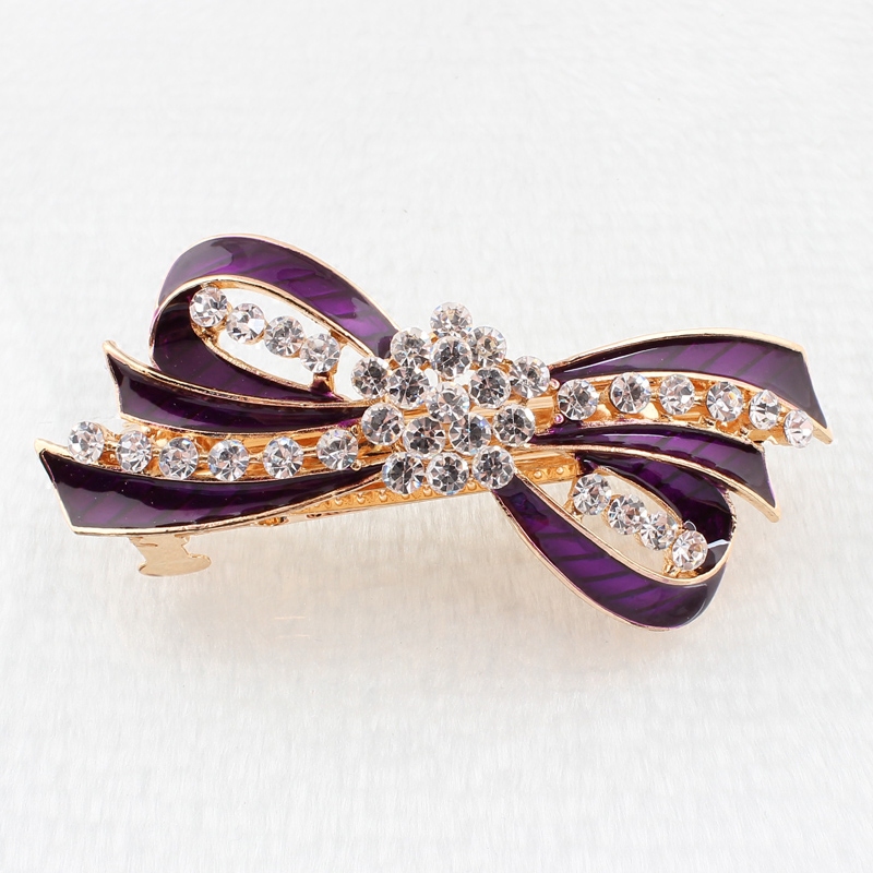 hairpin knots alloy plated gold haircut inlaid drilling head flower drop oil hair clip hair ornament Hairclip