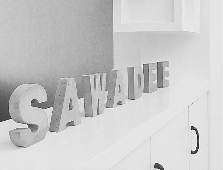 Minimalist LOGO sign cement English letter Nordic concrete pendulum piece creative solid character wall decoration wall decoration