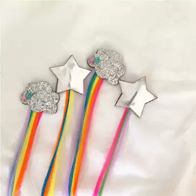 25 yuan new Korean children's color braid stars cloud bbclip woven hair headdress