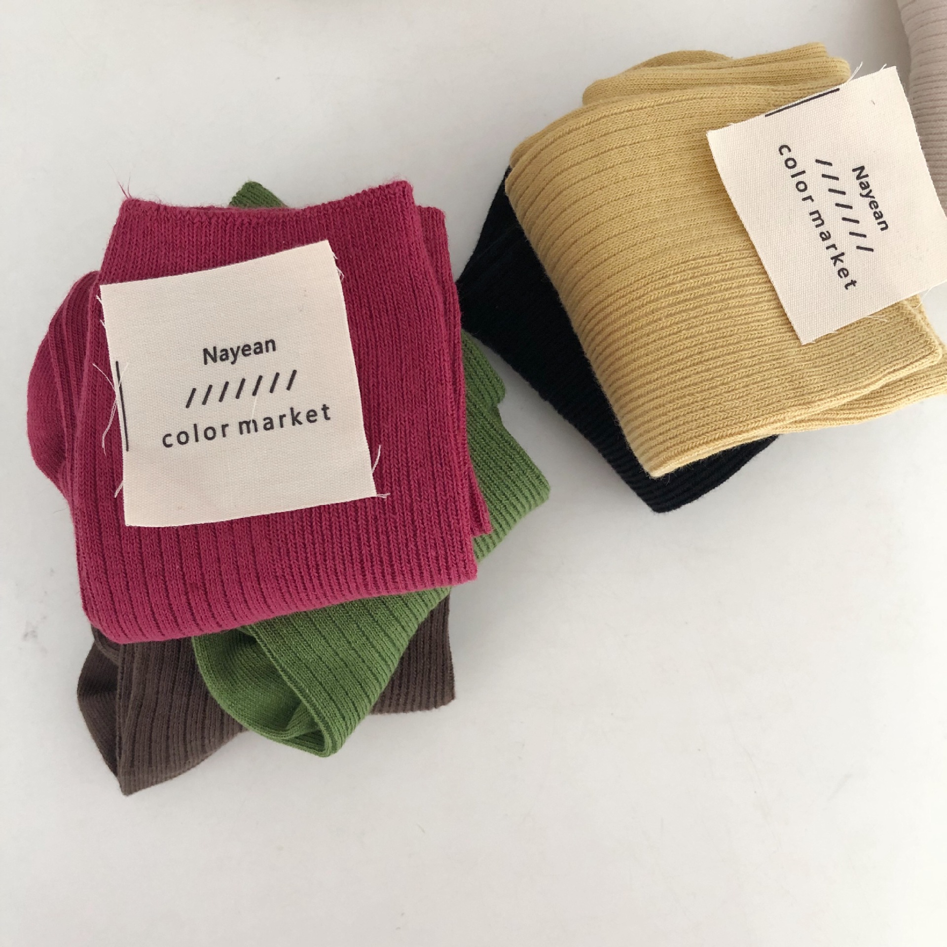 New Ladies Socks Double Stitch Vertical Stripes Pure Color Smoother Socks-Taobao