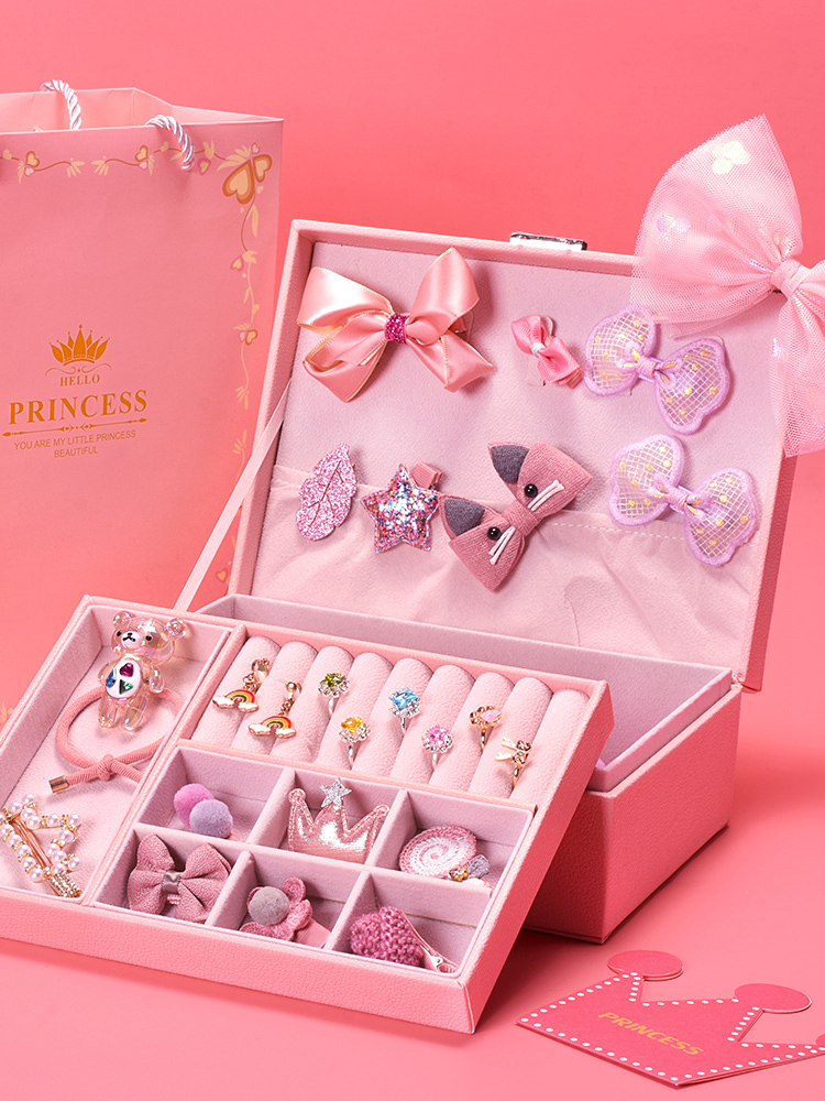 Children's hair accessories gift box set girls headdress princess bow hairpin jewelry hairpin little girl birthday gift