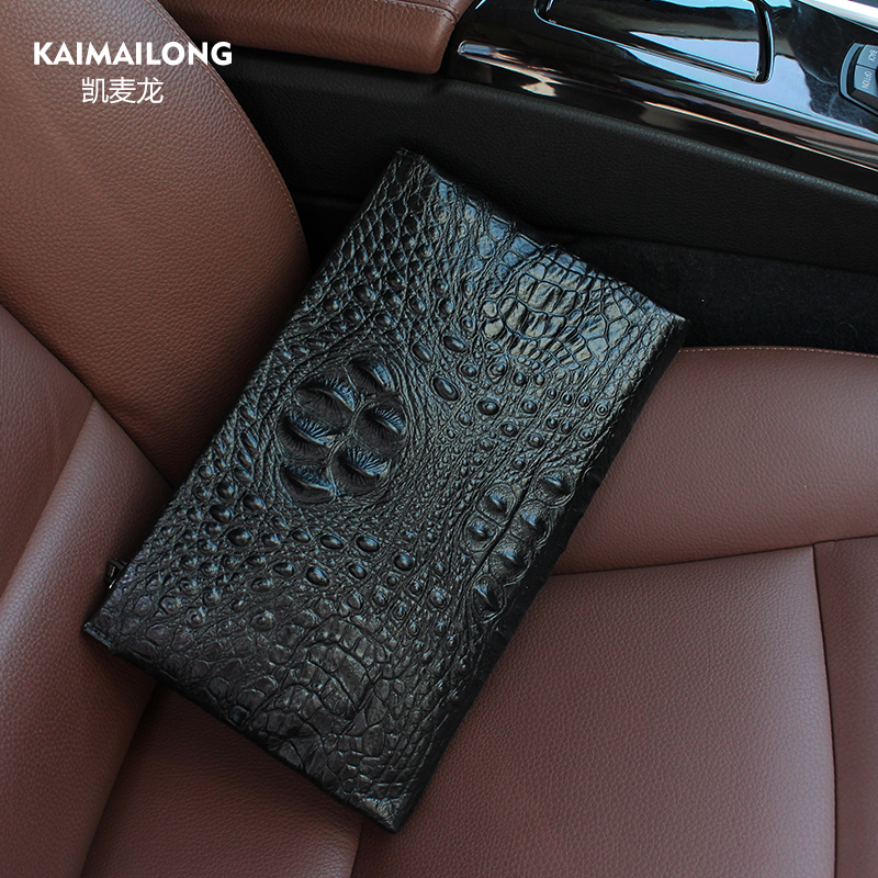 Cameron cowhide men's bag envelope bag men's handbag large capacity soft leather crocodile pattern clutch bag clutch bag genuine leather