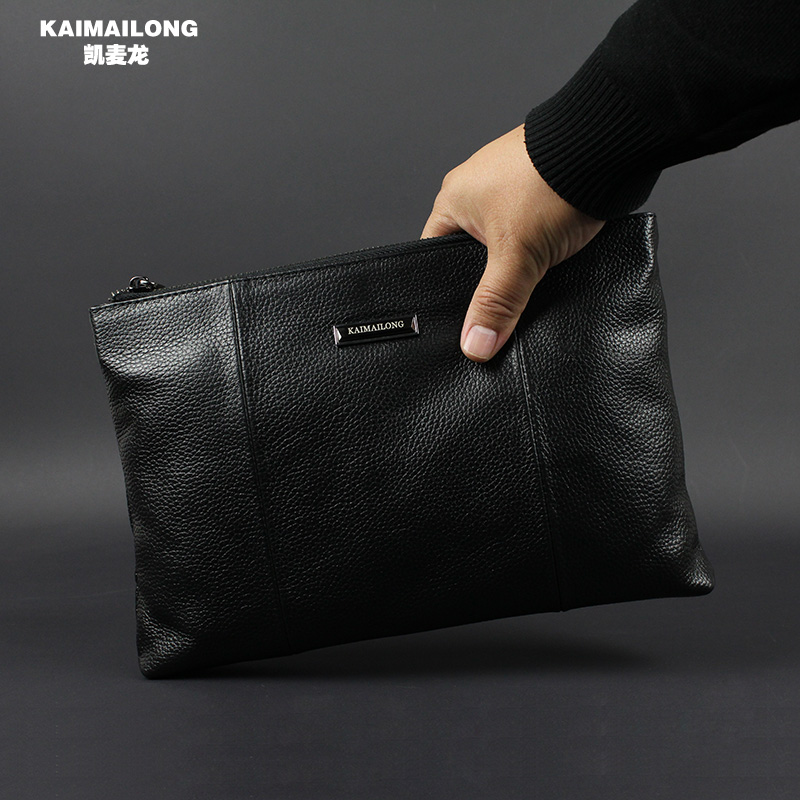 Camillon Men's Handbag Genuine Leather Clutch Bag Men Soft Leather Business Casual Front Layer Cowhide Large Capacity Clip Bag Men's Bag
