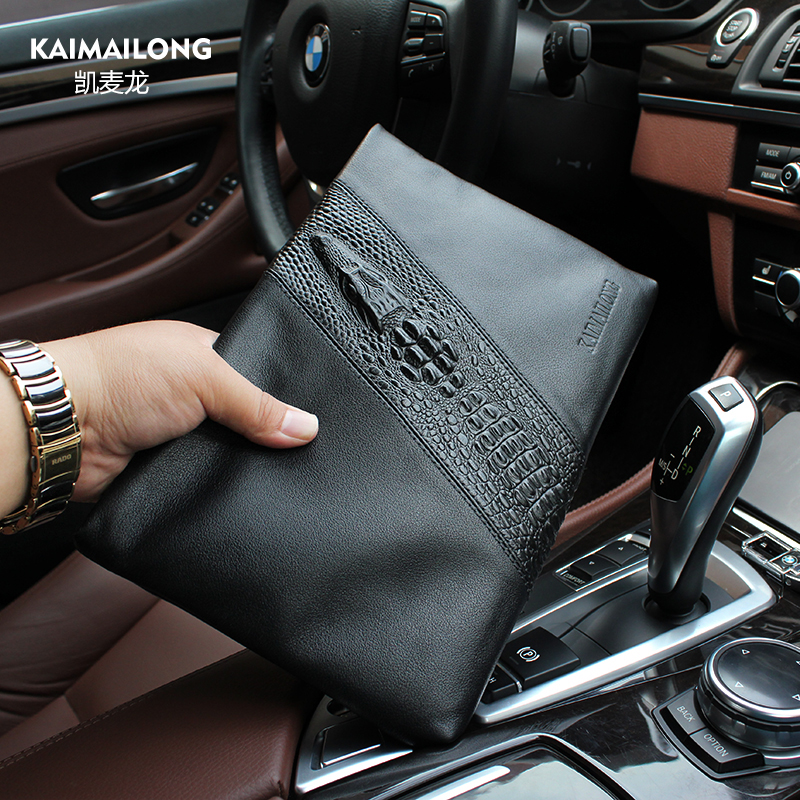 Caymaron Handbag Male Leather Men's Leather Envelope Bag Handbag Casual Business Soft Leather Handbag