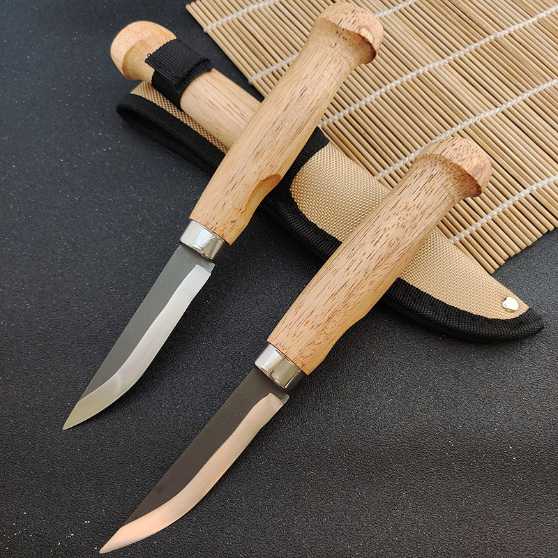 Fish killing knife cutting fish knife Yangjiang knife outdoor fishing knife multi-purpose knife wooden handle small fish knife straight knife tail single stock knife