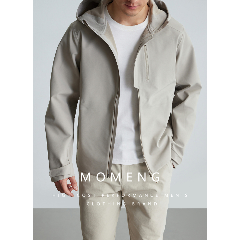 [Full Glue] Dermizax Jacket Outdoor Hooded Lightweight Softshell Jacket Windproof and Water-Repellent Coat for Men