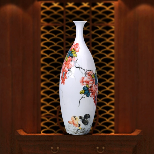 Jingdezhen Ceramic Big Vase Living Room Langle Средняя белая фарфоровая бутылка Слэша современная рука с рукой